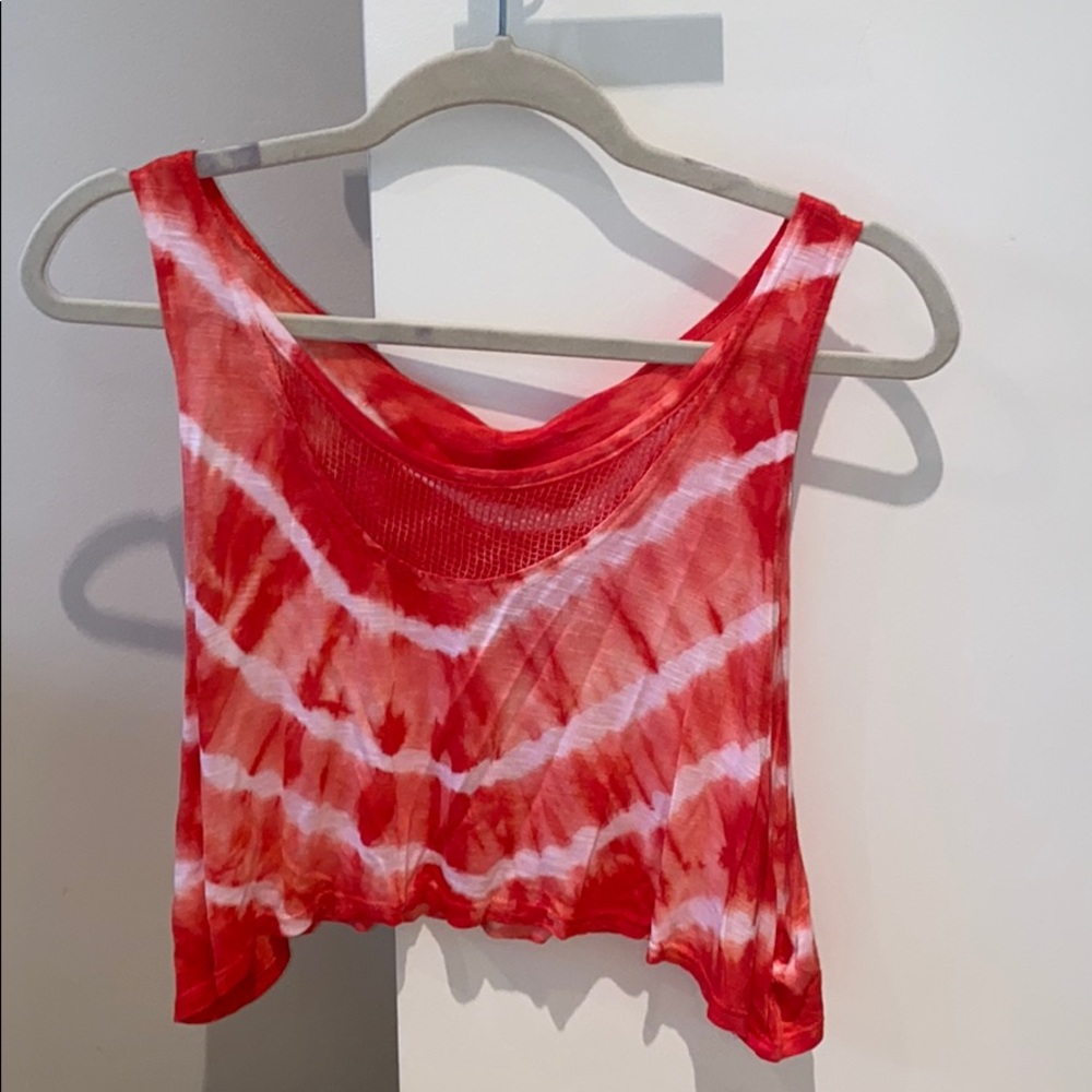 Tie die cropped tank top
